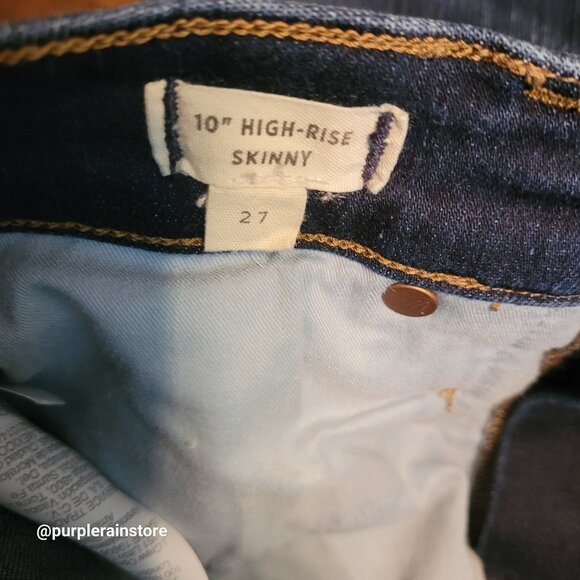 Madewell Jeans 27 Skinny 10" High Rise M2230 Dark Wash Tummy Control Stretch - Picture 5 of 13